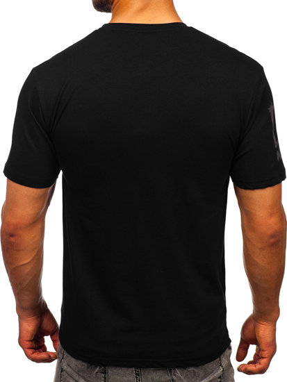 T-shirt con applicazioni  da uomo nera Bolf 192378