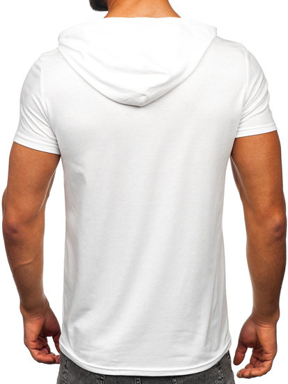 T-shirt con stampa con cappuccio da uomo bianca Bolf 8T965