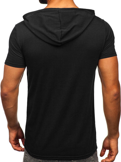 T-shirt con stampa con cappuccio da uomo nera Bolf 8T978