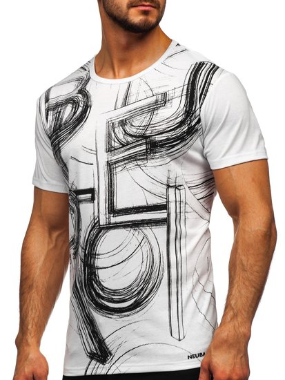 T-shirt con stampa da uomo bianca Bolf KS2525T