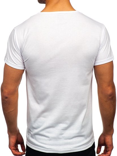 T-shirt con stampa da uomo bianca Bolf KS2633