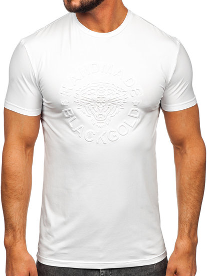 T-shirt con stampa da uomo bianca Bolf MT3056