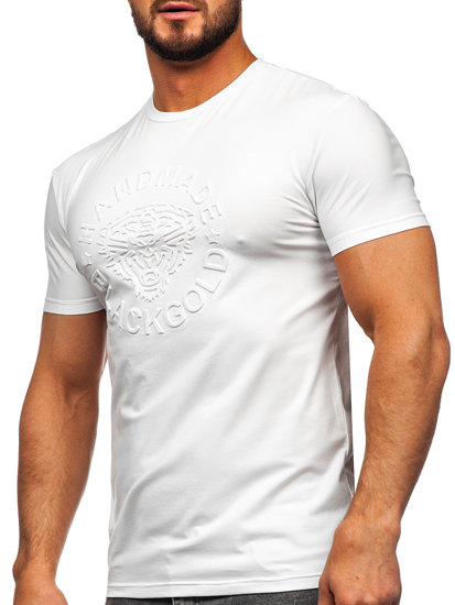 T-shirt con stampa da uomo bianca Bolf MT3056