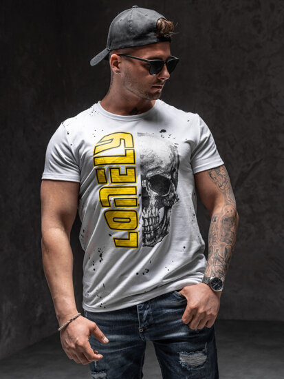 T-shirt con stampa da uomo bianca Bolf Y70001