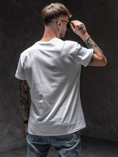 T-shirt con stampa da uomo bianca Bolf Y70007