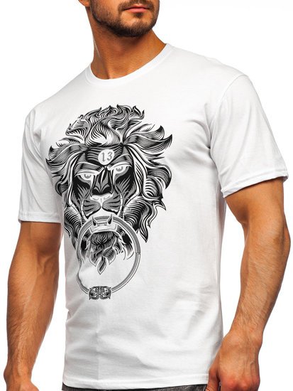 T-shirt con stampa da uomo bianco Bolf 0202