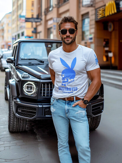 T-shirt con stampa da uomo bianco Bolf 192368A2