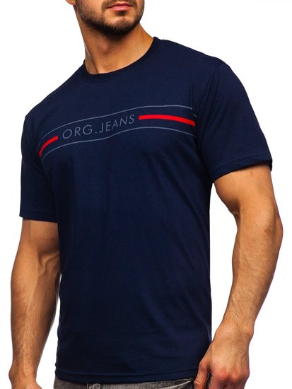 T-shirt con stampa da uomo blu Bolf 14802