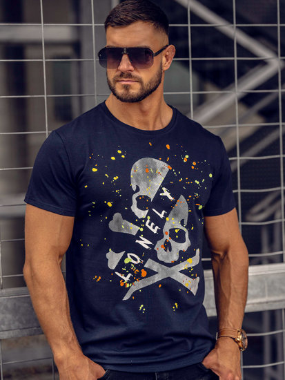 T-shirt con stampa da uomo blu Bolf Y70008A