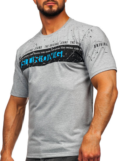 T-shirt con stampa da uomo grigia Bolf 14204