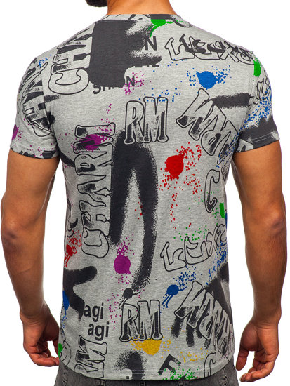 T-shirt con stampa da uomo grigia Bolf 8T967