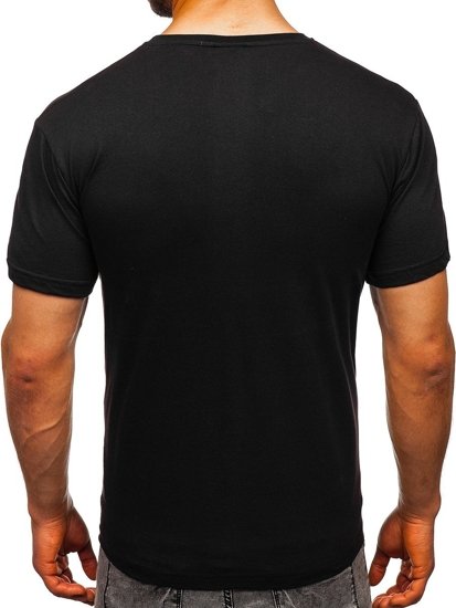 T-shirt con stampa da uomo nera Bolf 008