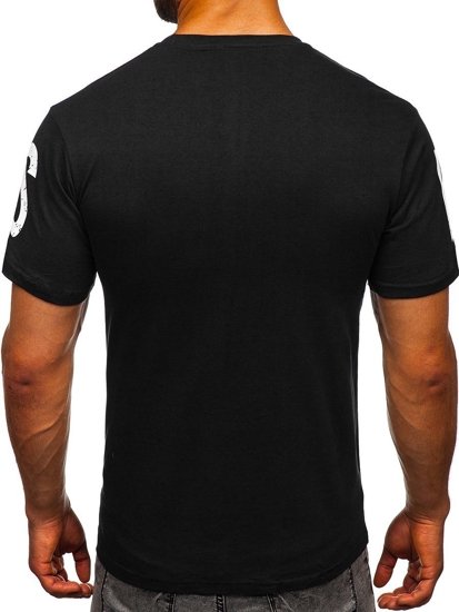 T-shirt con stampa da uomo nera Bolf 1180