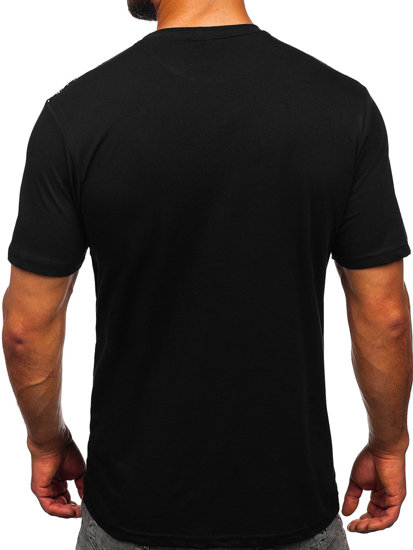 T-shirt con stampa da uomo nera Bolf 14234