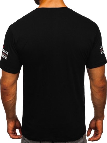 T-shirt con stampa da uomo nera Bolf 14312