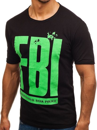 T-shirt con stampa da uomo nera Bolf 6295