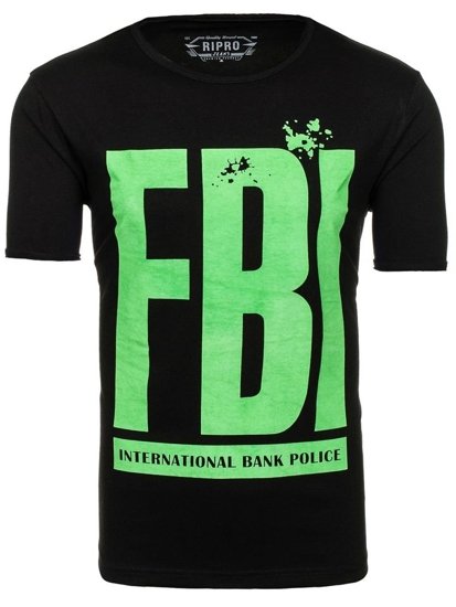 T-shirt con stampa da uomo nera Bolf 6295