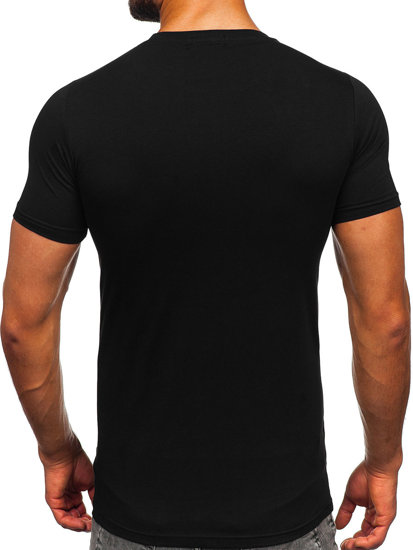 T-shirt con stampa da uomo nera Bolf HM918