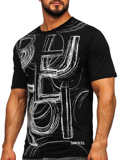 T-shirt con stampa da uomo nera Bolf KS2525T