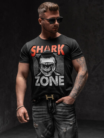 T-shirt con stampa da uomo nera Bolf KS2652