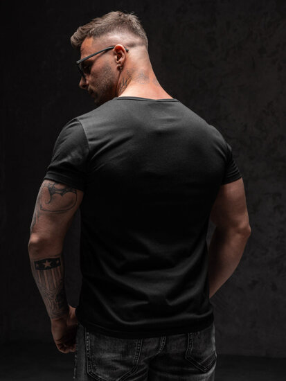 T-shirt con stampa da uomo nera Bolf KS2652