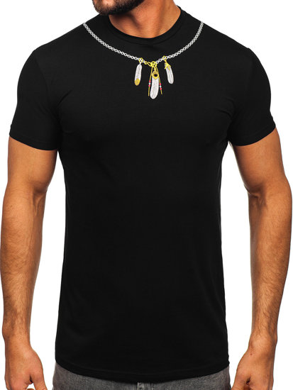 T-shirt con stampa da uomo nera Bolf MT3051