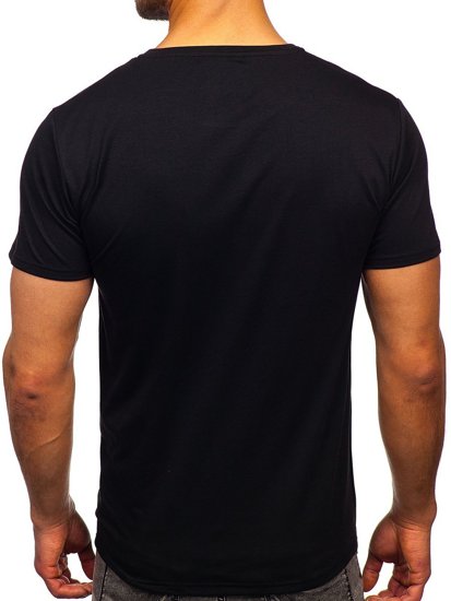 T-shirt con stampa da uomo nera Bolf Y70002