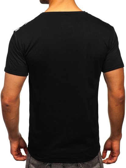 T-shirt con stampa da uomo nera Bolf Y70006