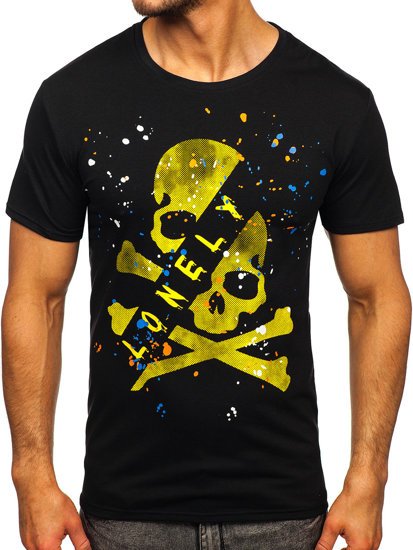 T-shirt con stampa da uomo nera Bolf Y70008