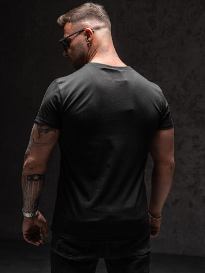 T-shirt con stampa da uomo nera Bolf Y70011