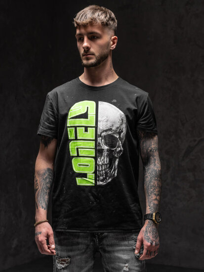 T-shirt con stampa da uomo nera Bolf Y70012