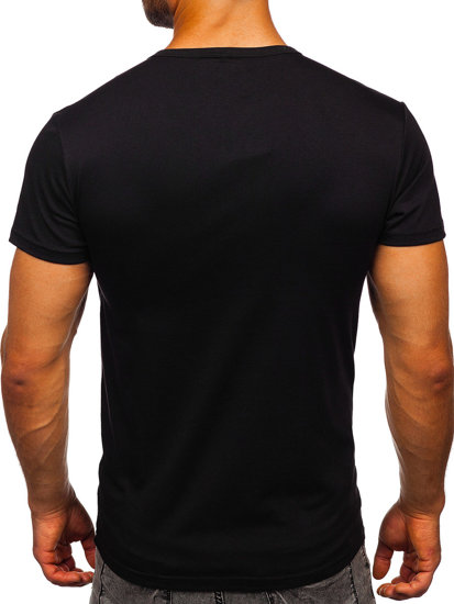 T-shirt con stampa da uomo nero Bolf s028