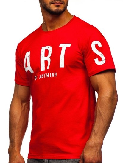 T-shirt con stampa da uomo rossa Bolf 1180