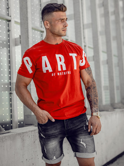 T-shirt con stampa da uomo rossa Bolf 1180A