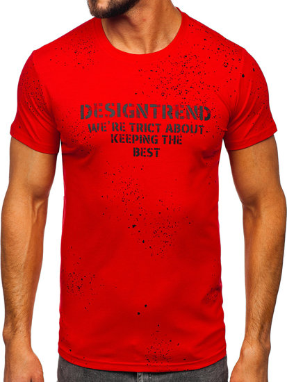 T-shirt con stampa da uomo rossa Bolf 8T232