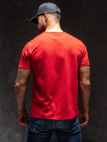 T-shirt con stampa da uomo rossa Bolf KS2652