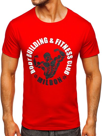 T-shirt con stampa da uomo rossa Bolf Y70015