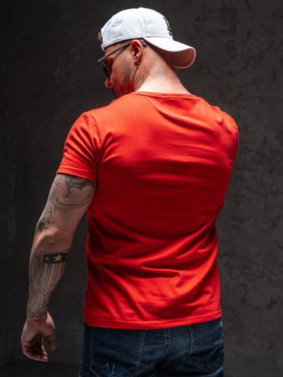 T-shirt con stampa da uomo rossa Bolf Y70015