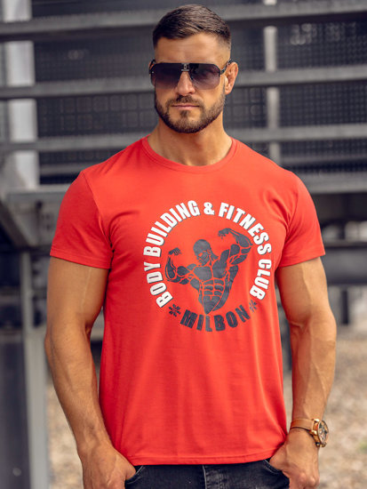 T-shirt con stampa da uomo rossa Bolf Y70015A