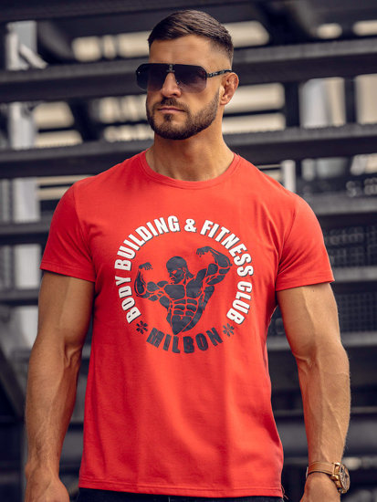 T-shirt con stampa da uomo rossa Bolf Y70015A