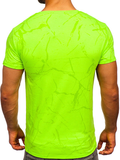 T-shirt con stampa da uomo verde-fluorescente Bolf Y70030