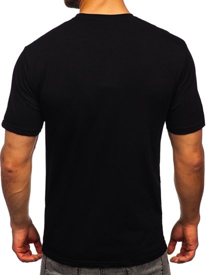 T-shirt con stampa e applicazioni da uomo nera Bolf 192380