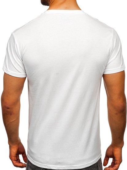 T-shirt da uomo con applicazioni bianca Bolf KS2106