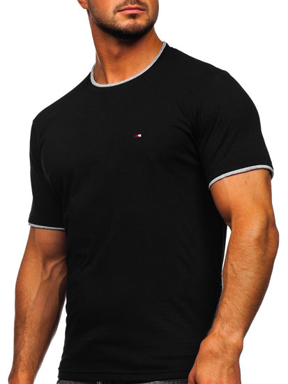 T-shirt da uomo nera Bolf 14316