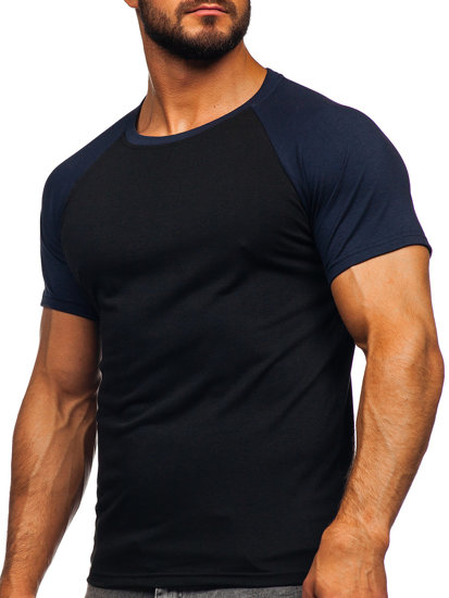 T-shirt da uomo nero-blu Bolf 8T82