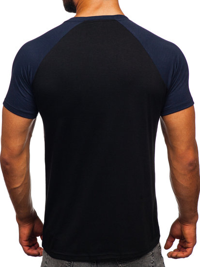 T-shirt da uomo nero-blu Bolf 8T82