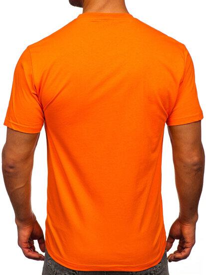 T-shirt in cotone con stampa da uomo arancione Bolf 5035