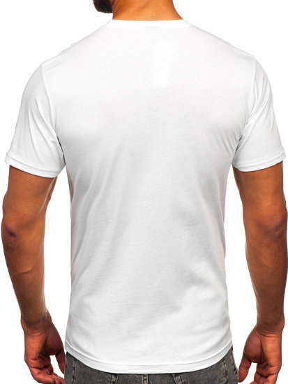 T-shirt in cotone con stampa da uomo bianca Bolf 143001