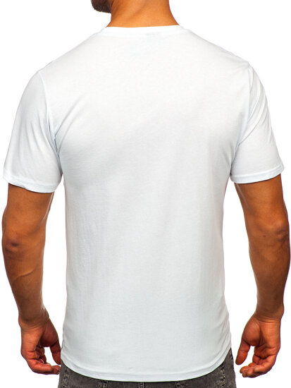 T-shirt in cotone con stampa da uomo bianco Bolf 143000