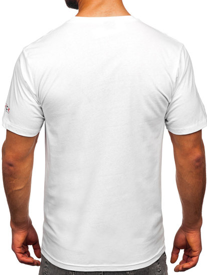 T-shirt in cotone con stampa da uomo bianco Bolf 14739